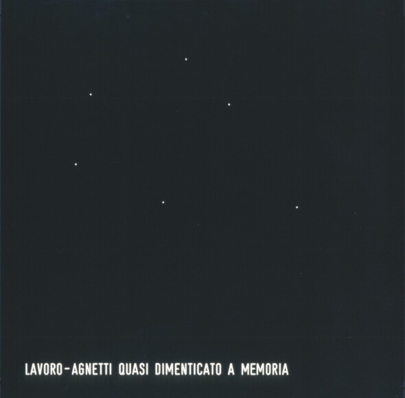 Agnetti, Vicenzo , Assioma (Lavoro - Agnetti quasi dimenticato a memoria), 1970, bachelite incisa, VAF 1311, Roverto, Mart