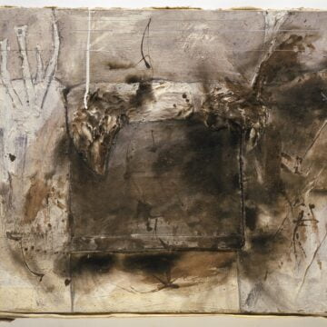 Anceschi, Giovanni , G 9, 1959, polimaterico e bruciatura su tela, VAF 1719, Rovereto, Magazzino VAF; Rov. A 4 sopra