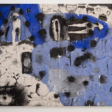 Arcangelo , Terra Santa/Terra Nera, 1995, Acrylfarben und Kohle auf Nessel, VAF 24, Roverto, Mart