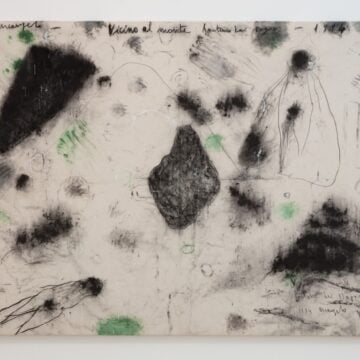 Arcangelo , Vicino al monte lontano dai Dogon, 1994, Kohle, Acryl auf Leinwand, VAF 14, Roverto, Mart