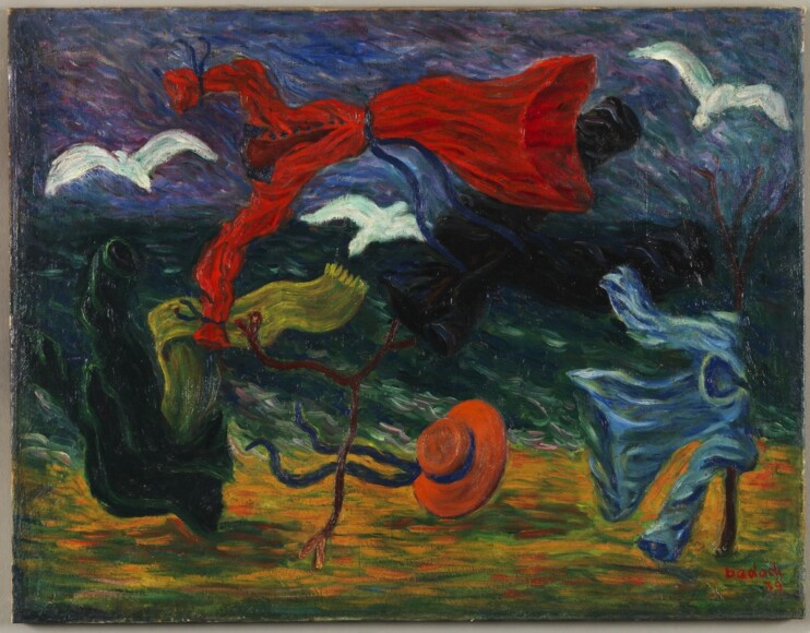 Badodi, Armando , Colpo di vento, 1939, olio su tela, VAF 682, Roverto, Mart