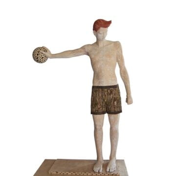 Balossi, Davide , non insistere , 2014, tiglio, platano, corteccia e acrilico , VAF 2468, Liguigli o via Cornaggia