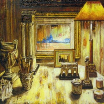 Bergamasco, Matteo , la scomparsa dei titani , 2011, olio su tela , VAF 2334, Rovereto, Magazzino VAF