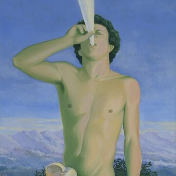 Bertocci, Carlo , suonatore di luce , 1984, olio su tela , VAF 2336, Rovereto, Magazzino VAF