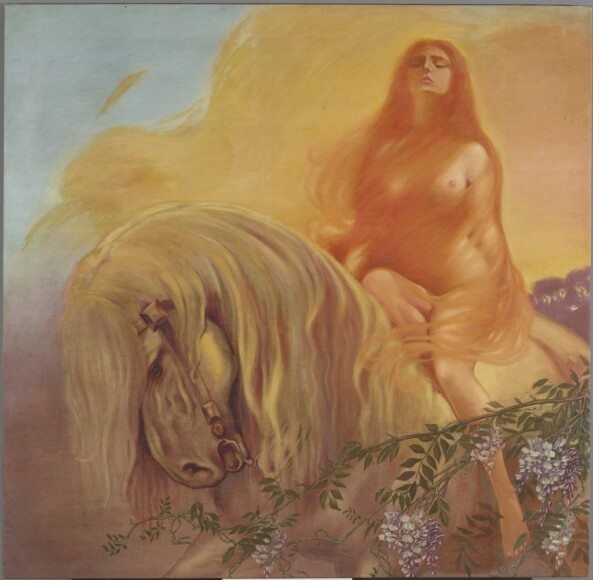 Bisi Fabbri, Adriana , Lady Godiva, 1912, olio su tela, VAF 2227, Roverto, Mart