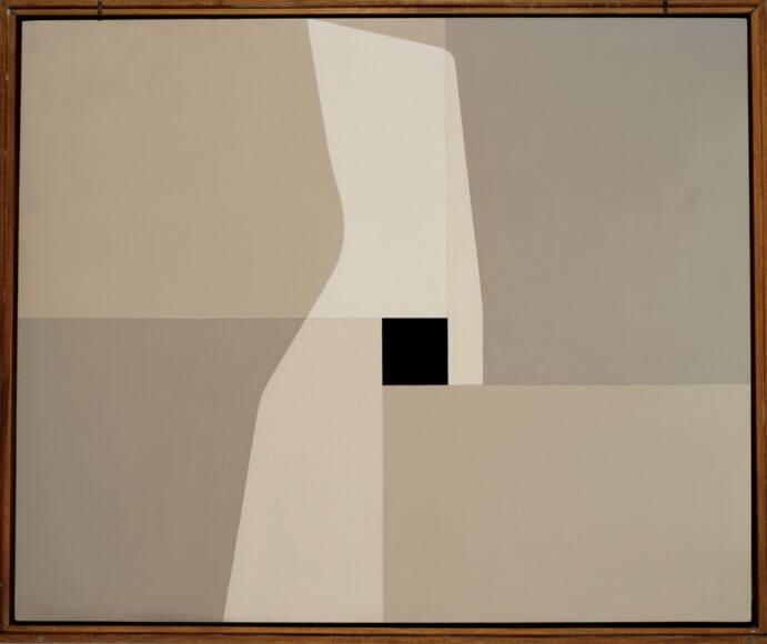 Bonfanti, Arturo , Komposition 113 B, 1962, olio su tavola, VAF 706, Roverto, Mart