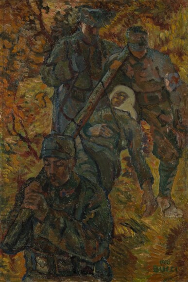 Bucci, Anselmo , Il ferito - Guerra 1915-1918 , 1915, olio su tela , VAF 2259 , Roverto, Mart