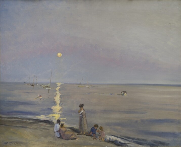 Carpi, Aldo , la famiglia al mare con barche, 1926, olio su tela, VAF 2339, Roverto, Mart