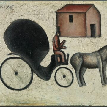 Carrà, Carlo , La carrozzella, 1916, olio su tela applicata su compensato, VAF 717, Roverto, Mart