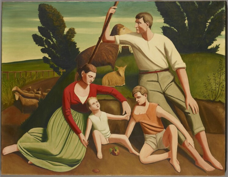 Ceracchini, Gisberto , Famiglia del pastore (La famiglia del pastore o Il riposo o Riposo) , 1934, olio su tela , VAF 2261, Roverto, Mart