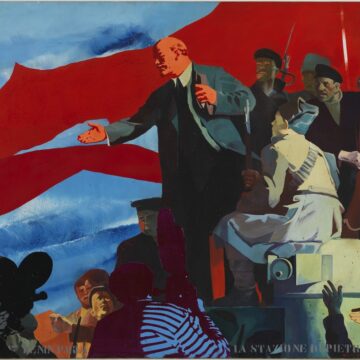 De Filippi, Fernando , Lenin alla stazione di Finlandia, 1972, acrilico su tela, VAF 1489, Roverto, Mart
