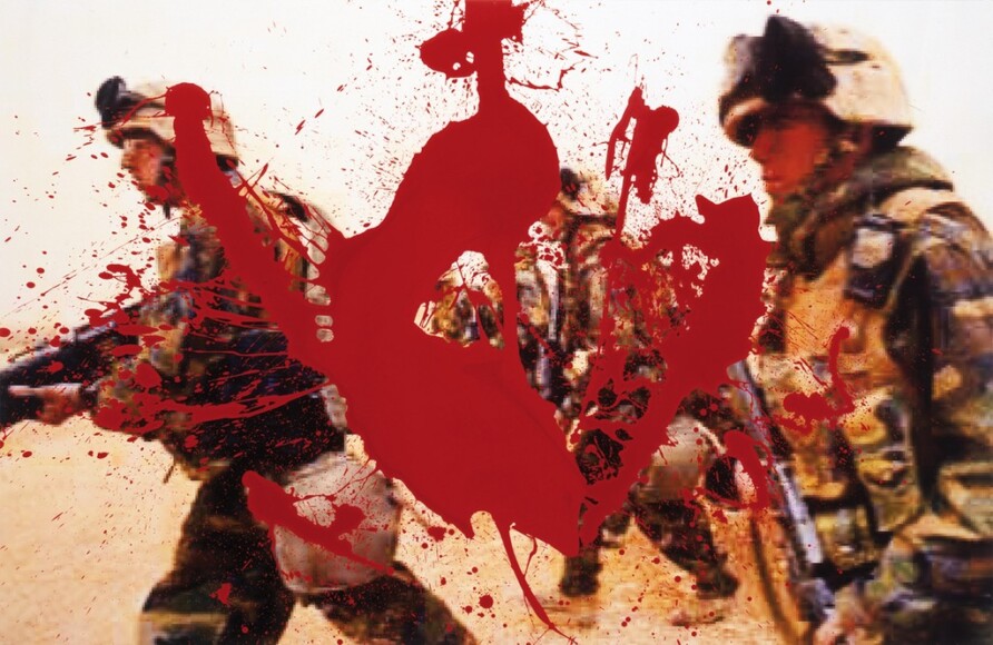 De Filippi, Leonida, keep shooting, 2010, smalto su stampa digitale su tela, VAF 2272, Roverto, Mart