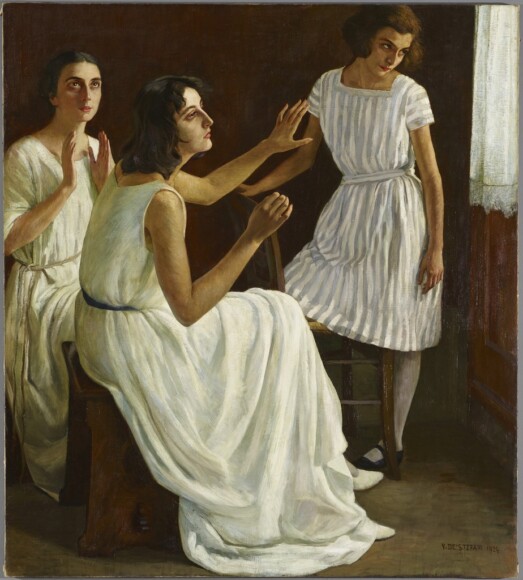 De Stefani, Vincenzo , Le buone parole, 1924, olio su tela, VAF 2193, Roverto, Mart