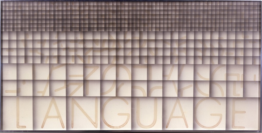 Di Bello, Bruno , language, 1973, emulsione su tela , VAF 1509 , Roverto, Mart