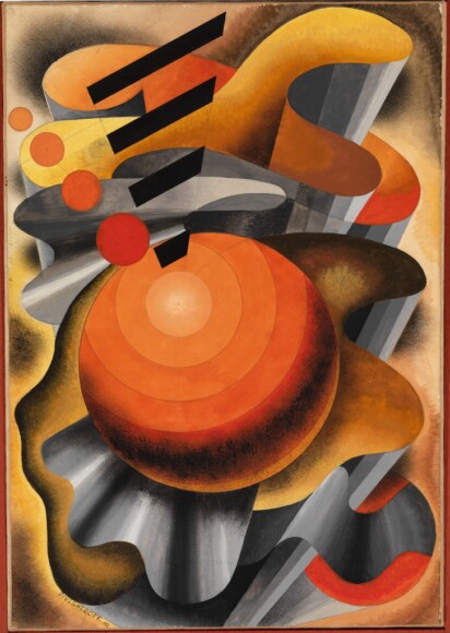 Diulgheroff, Nicolay , Uomo meccanico, 1932, tempera su carta intelata, VAF 1454, Roverto, Mart