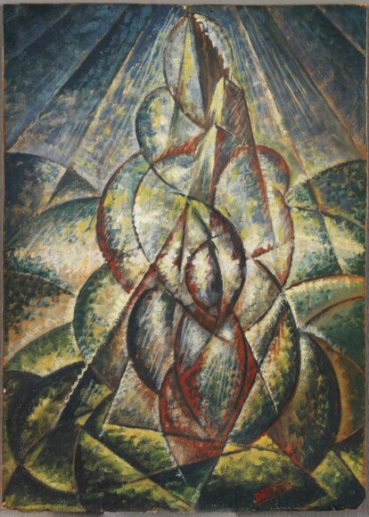 Dottori, Gerardo , Forme ascensionali e torri, 1928, olio su cartone, VAF 1160 , Roverto, Mart