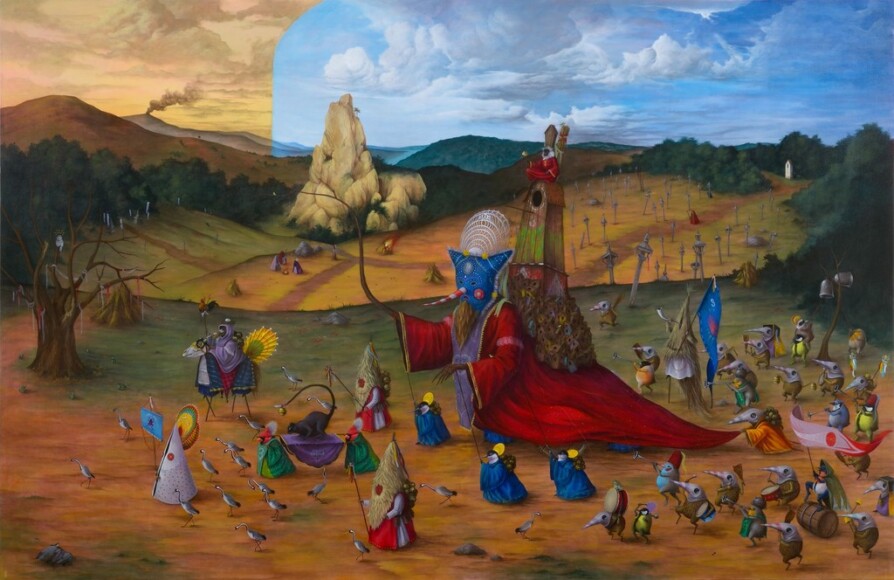 El Gato Chimney, Marco Campori, el gigante, 2013, acrilico su tela, VAF 2474, Rovereto, Magazzino VAF