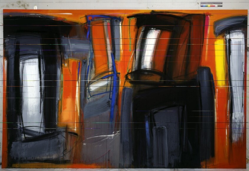 Esposito, Enzo , s.t. 005, 1990, tecnica mista su tela, dittico, VAF 2084 , Roverto, Mart