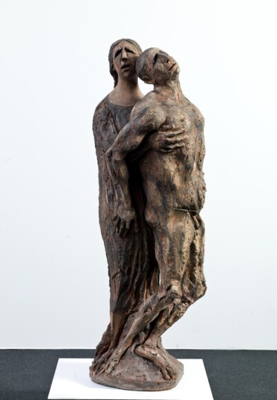 Fabbri, Agenore , Partigiano ucciso, 1952, terracotta policroma, VAF 253, Roverto, Mart