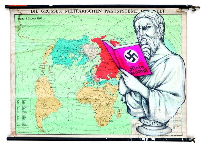 Falaschetti, Fidia, R-Ex publica, 2012, acrilico su cartina sclastica, VAF 2475, Rovereto, Magazzino VAF