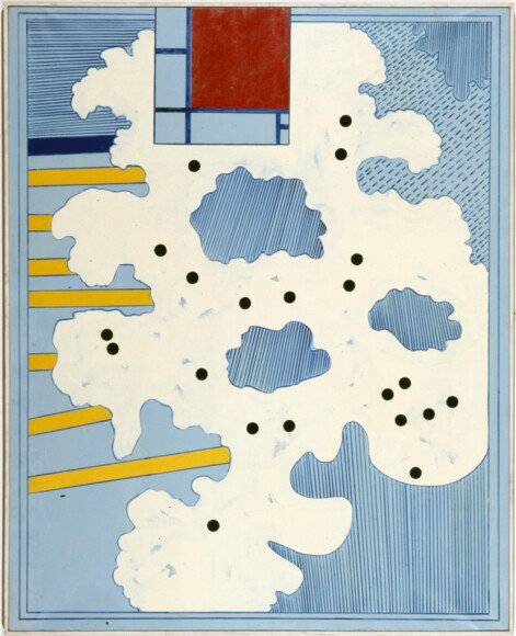 Festa, Tano , Cielo di New York, 1965, acrilico su tela, VAF 1127, Roverto, Mart