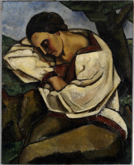 Funi, Achille , Ragazza dormiente, 1920, olio su tela , VAF 1281, Roverto, Mart