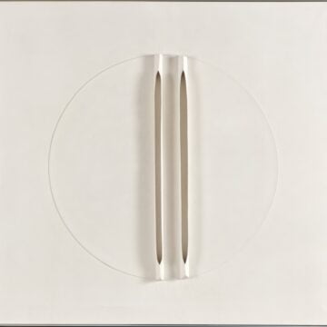 Fusi, Walter , penetrazioni nello spazio 55, 1967, acrilico su tela, legno, cartone e PVC, VAF 1699, Roverto, Mart