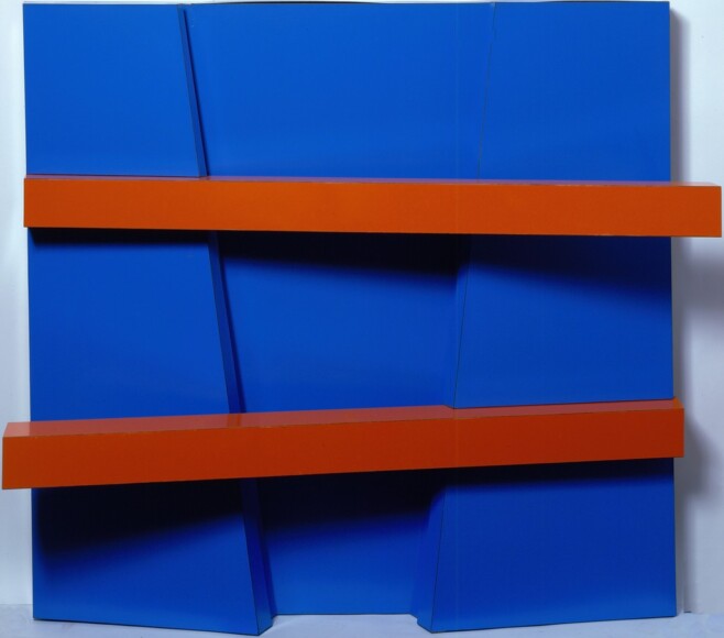 Gandini, Marcolino , costruzione legno e formica, 1970, dipinto su legno e formica - 3 pezzi, VAF 1777, Rov. D 4