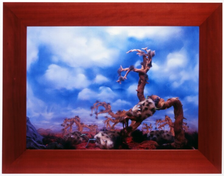 Ghibaudo, Dario , Diorami III: Panicula pardalis - museo di storia innaturale, 1999/2000 , tecnica mista, lightbox, VAF 1955, Roverto, Mart