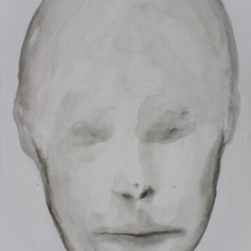 Giletta, Ugo, volto - trittico, 2013, acquarello su tela, VAF 2479, Rovereto, Magazzino VAF