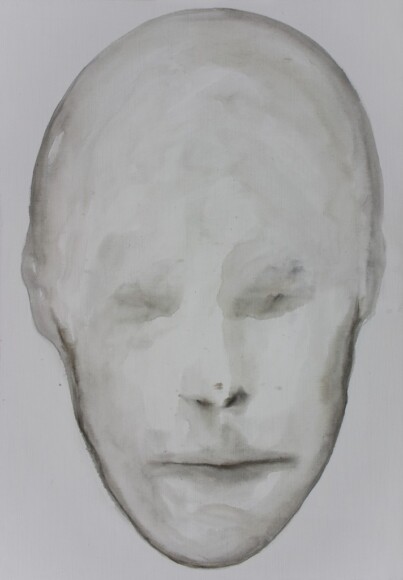 Giletta, Ugo, volto - trittico, 2013, acquarello su tela, VAF 2479, Rovereto, Magazzino VAF