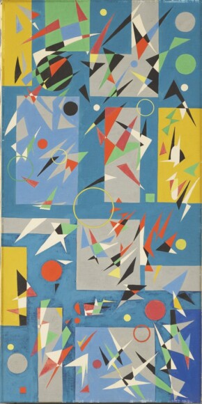 Giordano, Edoardo , composizione, 1954, olio su tela, VAF 2356, Roverto, Mart