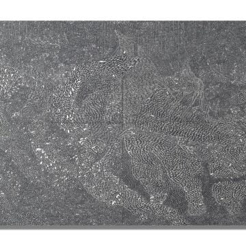 La Fosca, Francesco , la città che sale (omaggio a Boccioni) , 2002, scalfitura su carta su aluminio , VAF 2360, Rovereto, Magazzino VAF