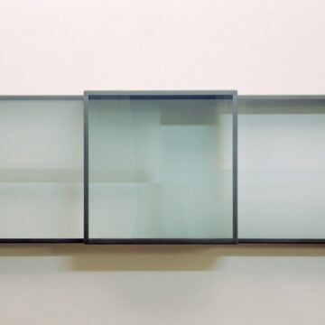 La Fosca, Francesco , Quartus, 1990, Stahlblechrahmen mit bearbeiteter Glasscheibe, VAF 410, Roverto, Mart