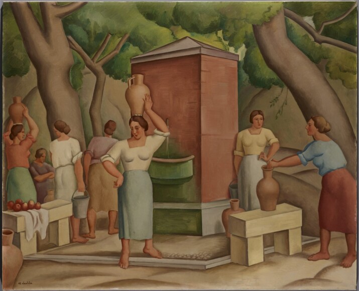 Ledda, Marius , Donne al pozzo, 1930, olio su tela , VAF 2291, Roverto, Mart