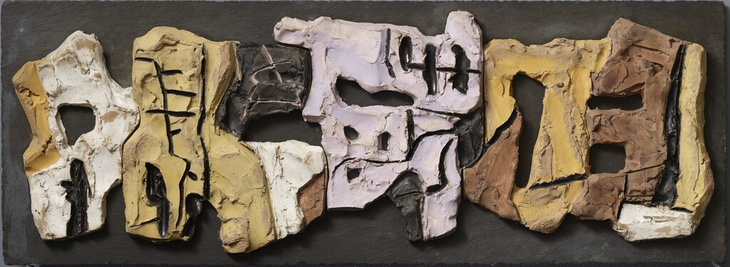 Leoncillo , case sul porto, 1957, terracotta policroma smaltata, VAF 2429, Roverto, Mart