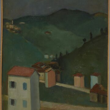 Lilloni, Umberto , Case a Montù Beccaria, 1928, olio su tela, VAF 2308, Roverto, Mart