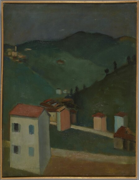 Lilloni, Umberto , Case a Montù Beccaria, 1928, olio su tela, VAF 2308, Roverto, Mart