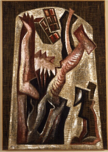 Magnelli, Alberto , Pierres n. 16G, 1933, olio su tela sacco catramata, VAF 1145 , Roverto, Mart