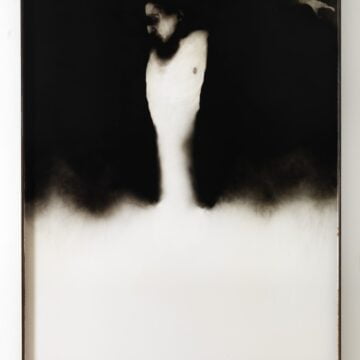 Manfredini, Giovanni , tentarivo di esistenza I, 2004, Körperabdruck und Mischtechnik auf Holz, VAF 1168, Roverto, Mart