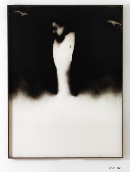 Manfredini, Giovanni , tentarivo di esistenza I, 2004, Körperabdruck und Mischtechnik auf Holz, VAF 1168, Roverto, Mart