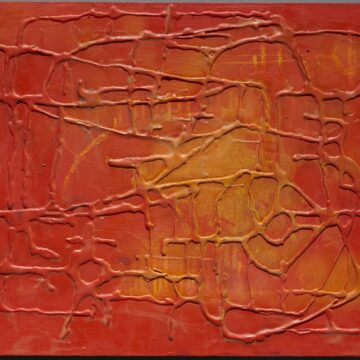 Mannucci, Edgardo , Rilievo rosso, 1955/56, tecnica mista su tavola, gesso colla cera e smalto, VAF 2306, Roverto, Mart