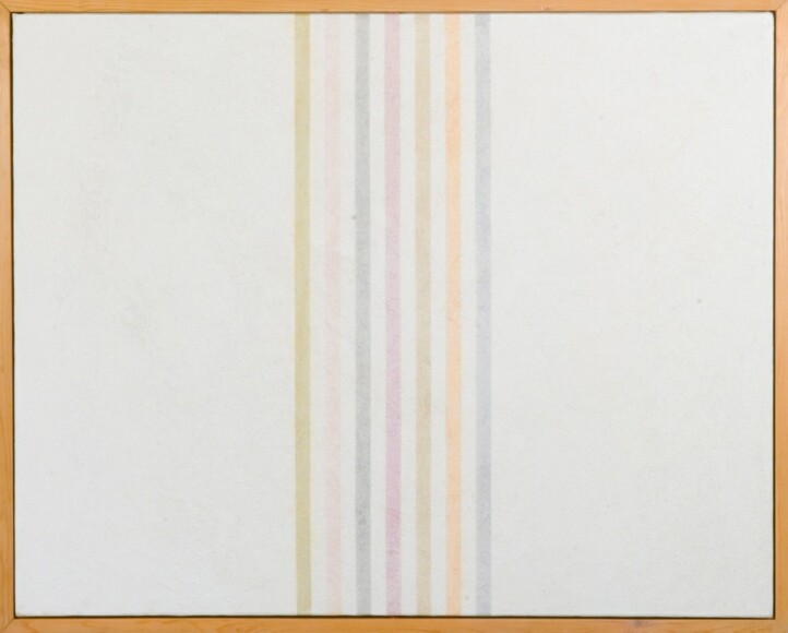 Marchegiani, Elio , grammature di colore I, 1973, supporto intonaco su tela, VAF 1468, Rov. A 3 sotto