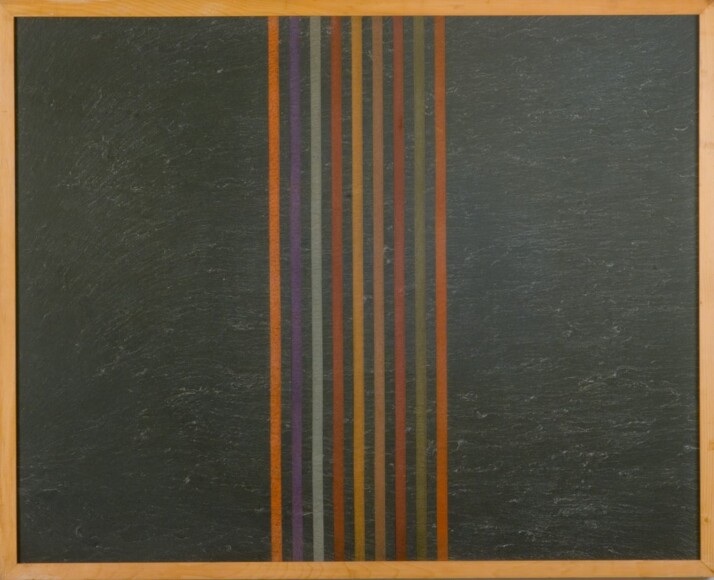 Marchegiani, Elio , grammature di colore II, 1976, supporto su lavagna, VAF 1469, Rovereto, Magazzino VAF