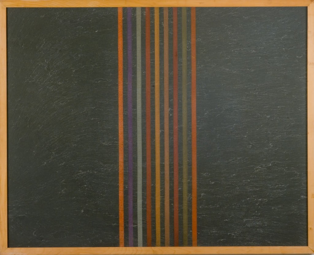 Marchegiani, Elio , grammature di colore II, 1976, supporto su lavagna, VAF 1469, Rovereto, Magazzino VAF