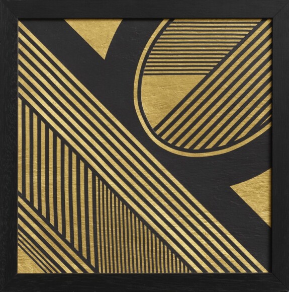 Marchegiani, Elio , una grammatura di colore d'oro 24 carati - geometrie variabile, 1978, oro su lavagna, VAF 2436, Roverto, Mart