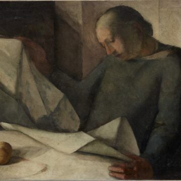 Marchesini, Nella , Donna che legge il giornale (La madre), 1927 ca., olio su cartone, VAF 2149, Roverto, Mart