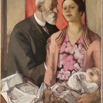 Marchesini, Nella , Figure con bambino (Il padre e la sorella Dadi), 1934 ca., olio su cartone, VAF 2148, Roverto, Mart