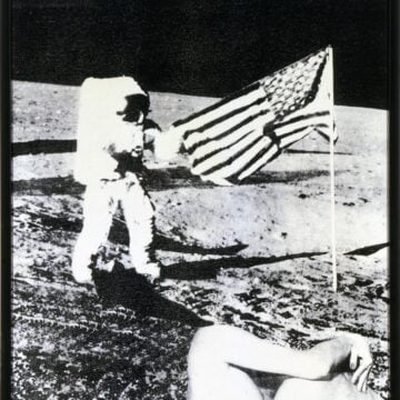 Mariani, Elio , lo sbarco, 1969, Mec-art - tela emulsionata, VAF 1645, Roverto, Mart