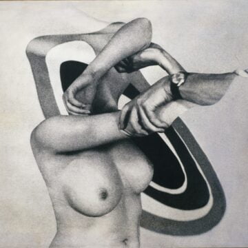 Mariani, Elio , presa con rabbia, 1969, riporto fotografico emulsione su tela, VAF 1426, Rov. A 0 sopra